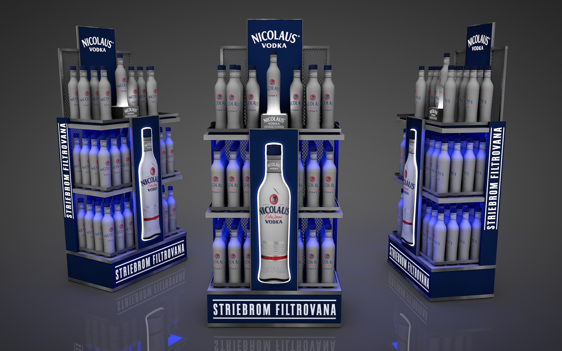 Nicolaus Vodka, regál na striebrom filtrovanú vodku